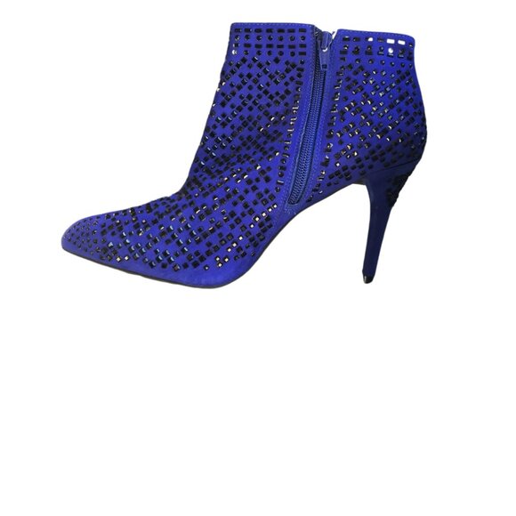 Gianni Bini Electric Blue Ankle Boots with Black Studs Sz 10M - Picture 2 of 6